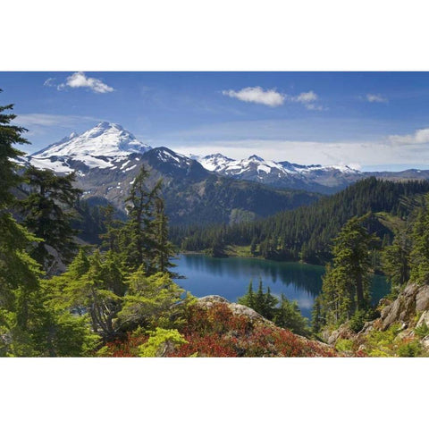 WA, Mt Baker Wilderness, Iceberg Lake Black Modern Wood Framed Art Print by Paulson, Don