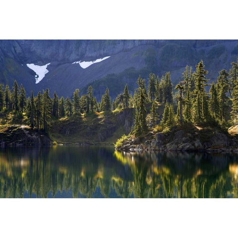 WA, Mt Baker Wilderness, Hayes Lake Black Modern Wood Framed Art Print by Paulson, Don