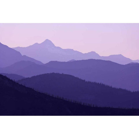 WA, Pasayten Wilderness Sunset on mountains Black Modern Wood Framed Art Print by Paulson, Don