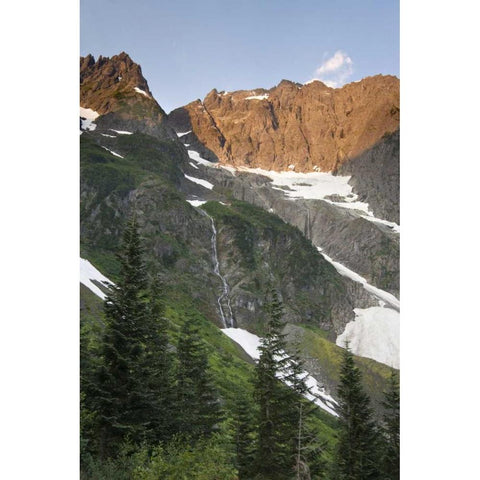 WA, Cascade Pass Snowy mountain wilderness Black Modern Wood Framed Art Print by Paulson, Don