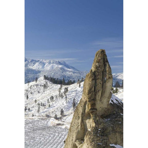 WA, Peshastin Pinnacles SP Jutting rock towers Black Modern Wood Framed Art Print by Paulson, Don