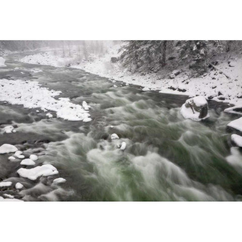 WA, Leavenworth Rapids on Wenatchee River Black Modern Wood Framed Art Print by Paulson, Don