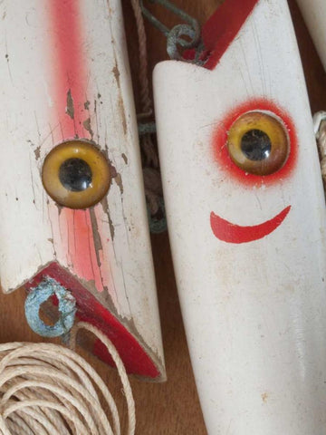 Washington, Seabeck Vintage fishing lures White Modern Wood Framed Art Print with Double Matting by Paulson, Don