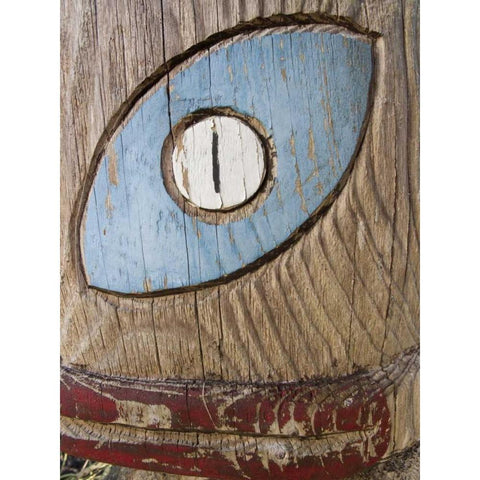 WA, Seabeck A Pacific Northwest Indian carving Black Modern Wood Framed Art Print by Paulson, Don