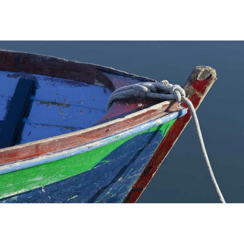 WA, Orcas Island Wooden boat in Deer Harbor Black Modern Wood Framed Art Print by Paulson, Don