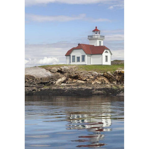 Washington, San Juan Ils Patos Island Lighthouse Black Modern Wood Framed Art Print by Paulson, Don