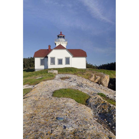 Washington, San Juan Ils Patos Island Lighthouse White Modern Wood Framed Art Print by Paulson, Don