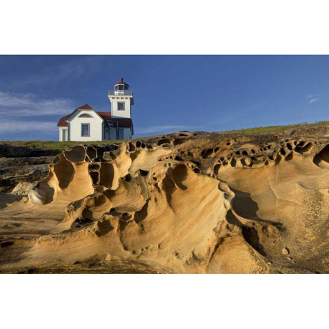 Washington, San Juan Ils Patos Island Lighthouse Black Modern Wood Framed Art Print by Paulson, Don