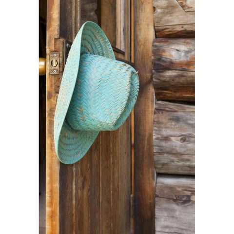 WA, Stehekin Cowgirl hat, Stehekin Schoolhouse Black Modern Wood Framed Art Print by Paulson, Don