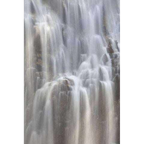 WA, Cascades NP Waterfall on Agnes Gorge Trail Black Modern Wood Framed Art Print by Paulson, Don