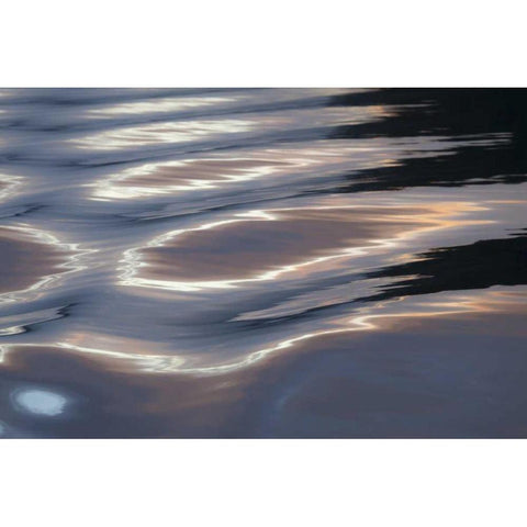 Canada, BC, Sunset on water wave patterns Gold Ornate Wood Framed Art Print with Double Matting by Paulson, Don