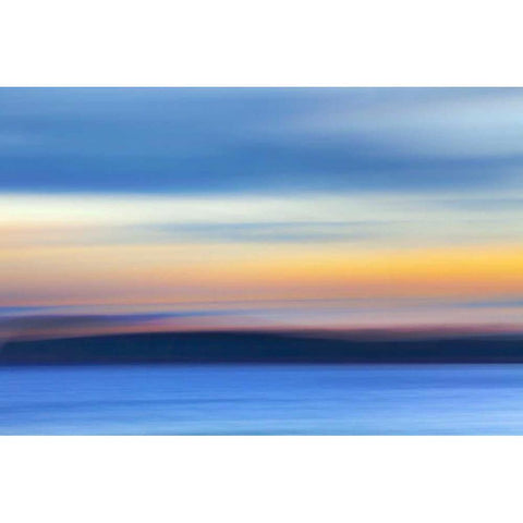 Washington, Hood Canal Abstract of ocean and sky White Modern Wood Framed Art Print by Paulson, Don