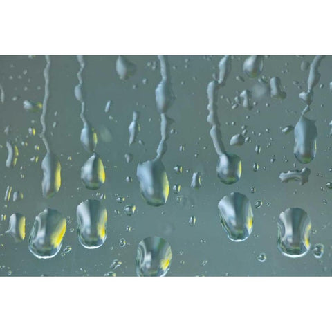 Washington State, Seabeck Raindrops on a window Black Modern Wood Framed Art Print by Paulson, Don