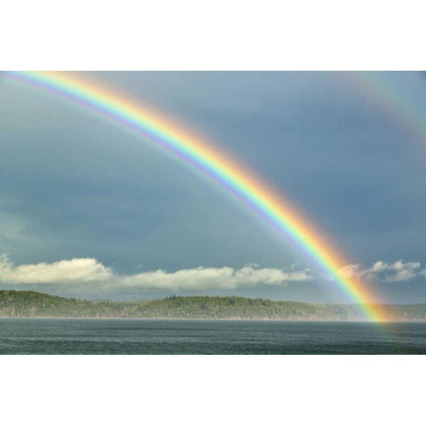 Washington, Seabeck Rainbow over Hood Canal Black Modern Wood Framed Art Print by Paulson, Don