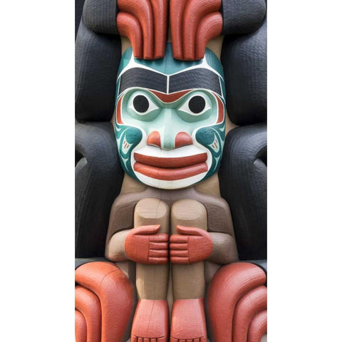 USA, Washington State, Jamestown Totem art PR Black Modern Wood Framed Art Print by Paulson, Don