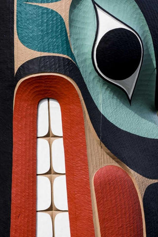 USA, Washington State, Jamestown Totem art PR White Modern Wood Framed Art Print with Double Matting by Paulson, Don