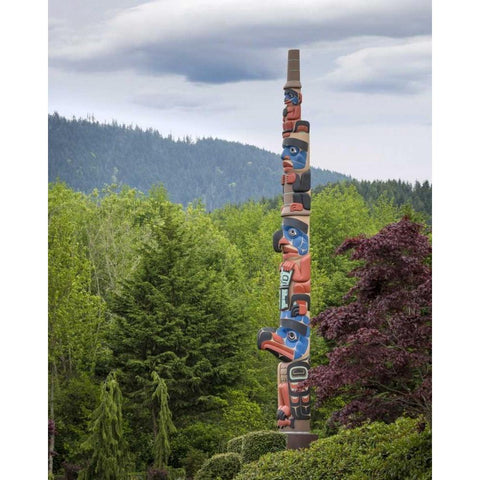 USA, Washington State, Jamestown Totem art PR Black Modern Wood Framed Art Print by Paulson, Don