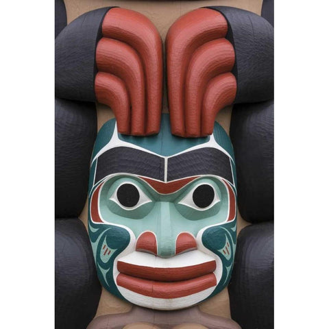 USA, Washington State, Jamestown Totem art PR Black Modern Wood Framed Art Print with Double Matting by Paulson, Don