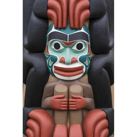 USA, Washington State, Jamestown Totem art PR Black Modern Wood Framed Art Print with Double Matting by Paulson, Don