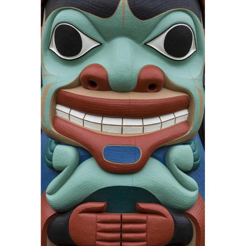 USA, Washington State, Jamestown Totem art PR Black Modern Wood Framed Art Print by Paulson, Don