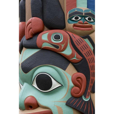 USA, Washington State, Jamestown Totem art PR Black Modern Wood Framed Art Print by Paulson, Don