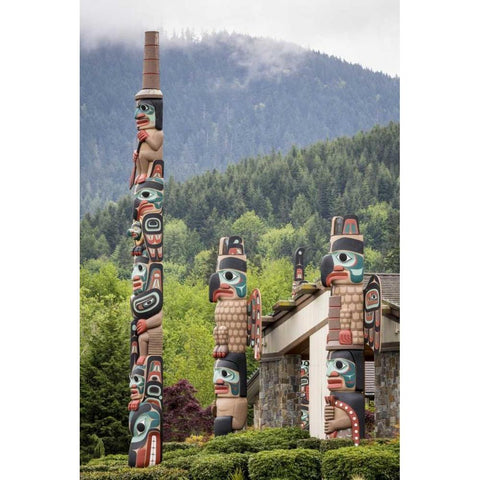 USA, Washington State, Jamestown Totem art PR Black Modern Wood Framed Art Print by Paulson, Don