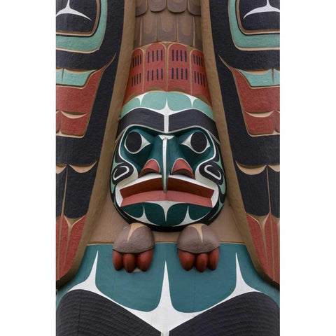 USA, Washington State, Jamestown Totem art PR Black Modern Wood Framed Art Print with Double Matting by Paulson, Don