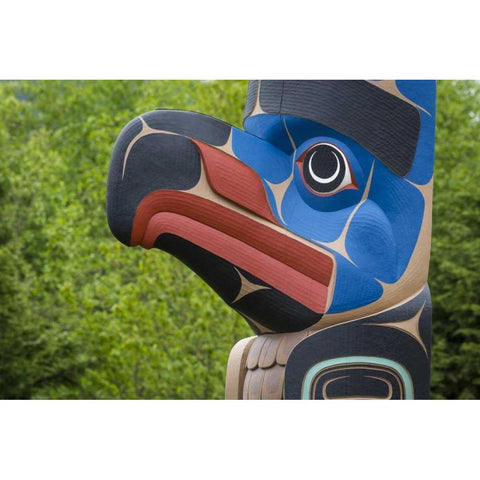 USA, Washington State, Jamestown Totem art PR Black Modern Wood Framed Art Print with Double Matting by Paulson, Don