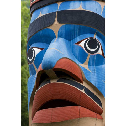 USA, Washington State, Jamestown Totem art PR White Modern Wood Framed Art Print by Paulson, Don