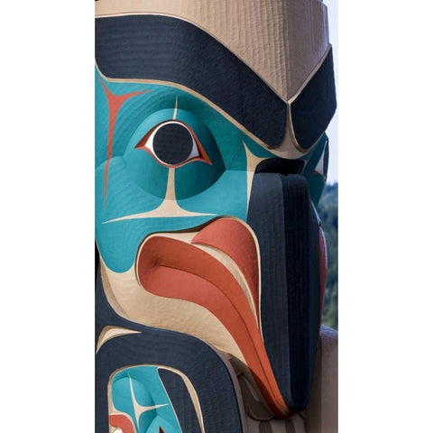 USA, Washington State, Jamestown Totem art PR White Modern Wood Framed Art Print by Paulson, Don