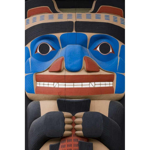 USA, Washington State, Jamestown Totem art PR White Modern Wood Framed Art Print by Paulson, Don