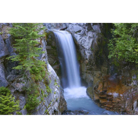 WA, Mount Rainier NP Christine Falls scenic Gold Ornate Wood Framed Art Print with Double Matting by Delisle, Gilles