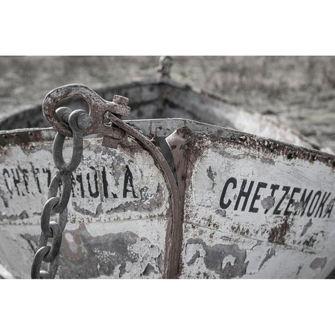 Washington State-Port Townsend BandW of boat bow  Black Modern Wood Framed Art Print with Double Matting by Jaynes Gallery