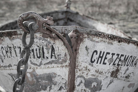 Washington State-Port Townsend BandW of boat bow  White Modern Wood Framed Art Print with Double Matting by Jaynes Gallery