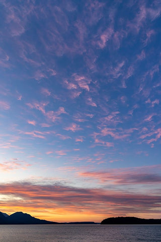 USA-Washington State-Seabeck Sunset over Hood Canal Black Ornate Wood Framed Art Print with Double Matting by Jaynes Gallery