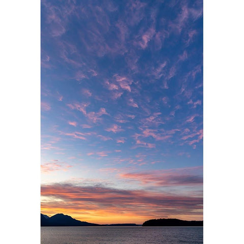 USA-Washington State-Seabeck Sunset over Hood Canal Black Modern Wood Framed Art Print by Jaynes Gallery