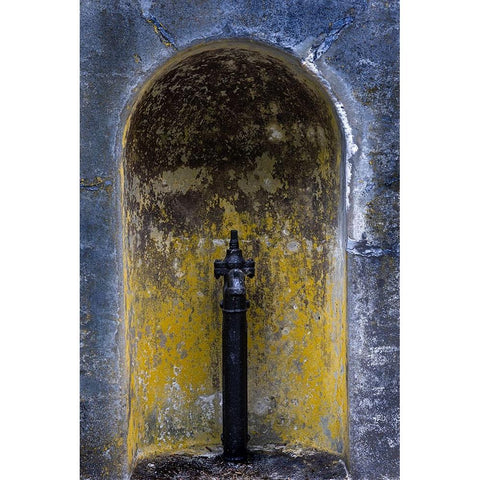 USA-Washington State-Fort Flagler State Park Detail of weathered alcove White Modern Wood Framed Art Print by Jaynes Gallery