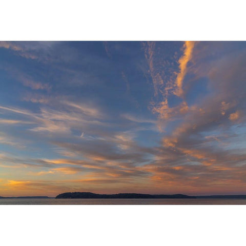 USA-Washington State-Seabeck Sunset over Hood Canal Black Modern Wood Framed Art Print by Jaynes Gallery