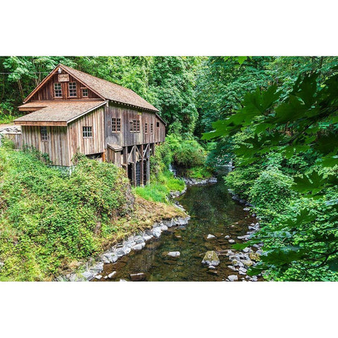 Washington State-Woodland Cedar Creek Grist Mill-near Vancouver-Washington Gold Ornate Wood Framed Art Print with Double Matting by Wilson, Emily