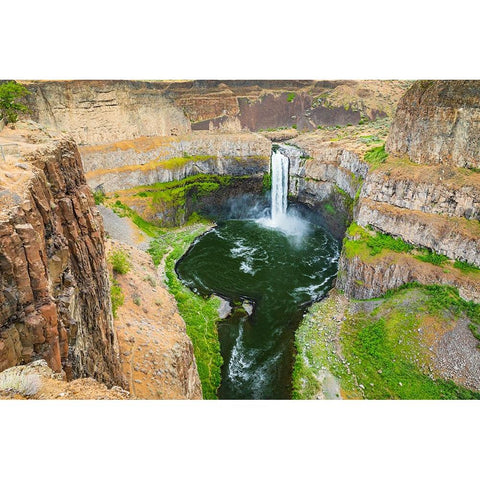 Palouse Falls State Park-Washington State-USA-Palouse Falls in Palouse Falls State Park Black Modern Wood Framed Art Print by Wilson, Emily M.
