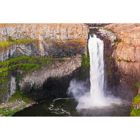 Palouse Falls State Park-Washington State-USA-Palouse falls pouring over cliffs Gold Ornate Wood Framed Art Print with Double Matting by Wilson, Emily M.