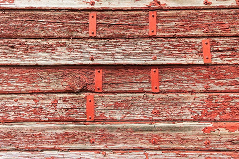 Latah-Washington State-USA-Peeling red paint on a weathered old barn White Modern Wood Framed Art Print with Double Matting by Wilson, Emily M.