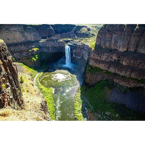 Palouse Falls State Park-Franklin and Whitman Counties-Washington State-waterfall landscape Black Modern Wood Framed Art Print by Sienda, Jolly