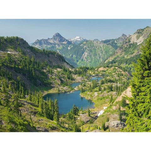 Washington State-Central Cascades-Rampart Ridge-Rampart Lakes Black Modern Wood Framed Art Print by Wild, Jamie and Judy