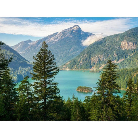 Washington State-Ross Lake National Recreation Area-Diablo Lake Black Modern Wood Framed Art Print with Double Matting by Wild, Jamie and Judy