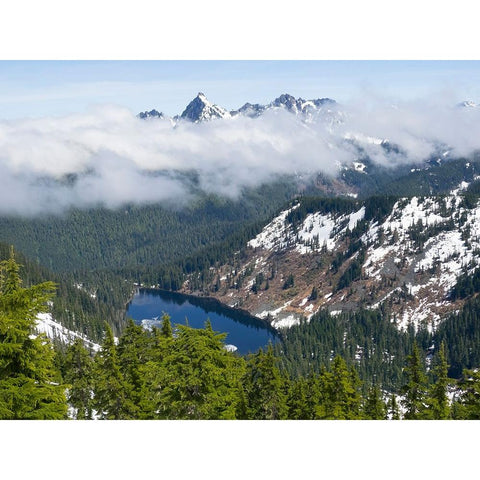 Washington State-Central Cascades Kaleetan Peak and Pratt Lake Black Modern Wood Framed Art Print by Wild, Jamie and Judy