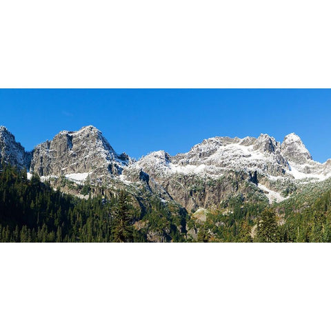 Washington State-Cascade Range Chair Peak on far right Black Modern Wood Framed Art Print by Wild, Jamie and Judy