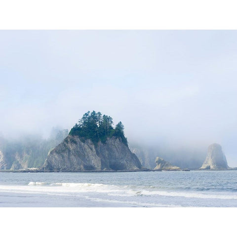 Washington State-Olympic National Park-Rialto Beach James Island Black Modern Wood Framed Art Print by Wild, Jamie and Judy