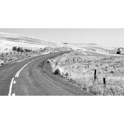 USA-Washington State-Benge Washtucna Road in black and white Gold Ornate Wood Framed Art Print with Double Matting by Gulin, Sylvia
