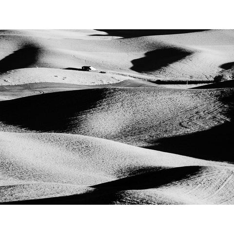 USA-Washington State-Palouse region-Rolling hills at Sunset Black Modern Wood Framed Art Print by Eggers, Terry